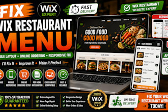 wix restaurant menu page mobile broken online ordering setup fix layout response