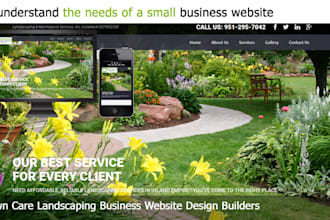 design a modern lawn care and landscaping business website