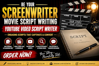 be your screenwriter movie script writing youtube video script writer
