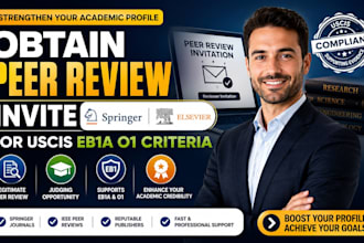obtain springer elsevier peer review invite for uscis eb1a o1 criteria