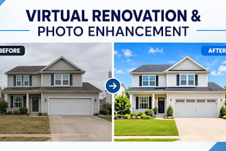 virtual renovation, sky replacement and real estate photo enhancement