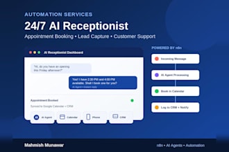 build n8n ai agent workflows and voice ai receptionists