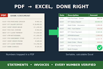 convert pdf, scans or images to excel accurately