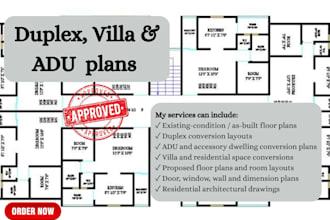 create duplex conversion plans, adu plans and residential permit drawing in fl