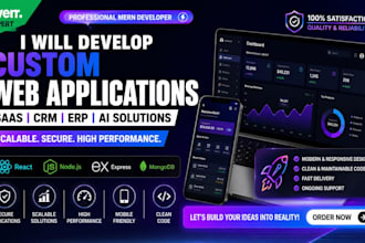 develop custom web applications, saas, CRM, erp and ai solutions