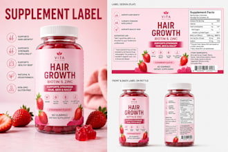 design premium supplement label, product label, hemp oil and cbd bottle label