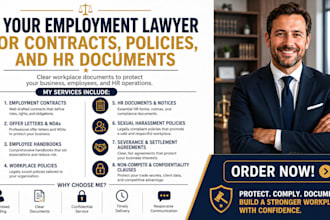 be your employment lawyer for contracts, policies, and HR documents