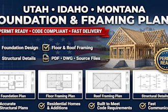 design utah idaho and montana foundation framing plans