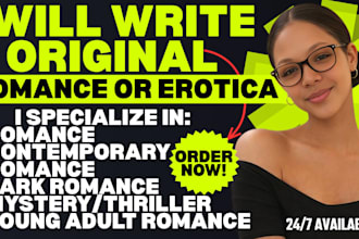 ghostwrite high quality original romance or erotica story