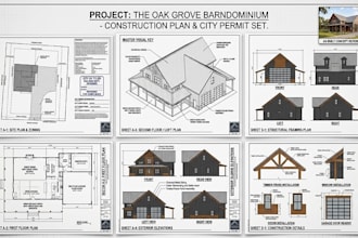 custom barndominium floor plans, construction plans, and city permit sets