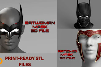 design custom 3d cosplay armor, masks, 3d printing , helmet, stl files