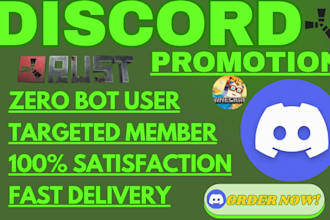 minecraft server promotion, fivem server, rust, dayz  discord server promotion