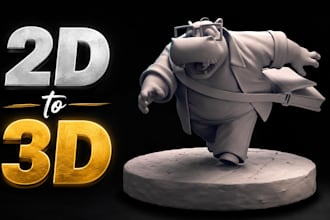 design custom 2d character into a 3d model stl print