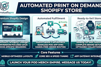 build an automated print on demand shopify store pod website print on sale store