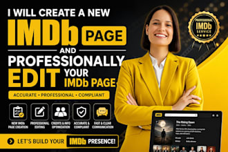 create a new imdb page and professionally edit your imdb page