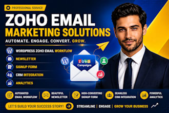 wordpress zoho email workflow,newsletter, signup form,crm integration, analytics