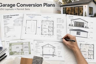 draft garage conversion plans, adu layouts and residential permit sets