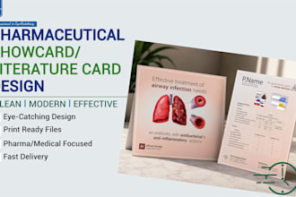 design pharmaceutical showcard, literature card medical info