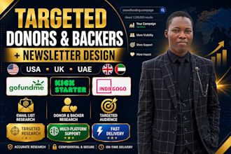 provide USA UK uae donors and backers email list for crowdfunding campaign