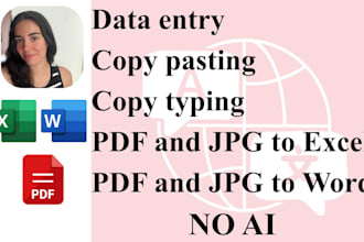 do data entry, copy pasting and transcriptions, no ai
