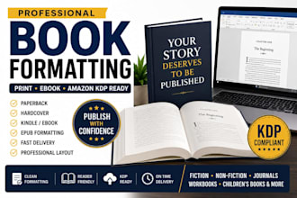 format your book for KDP, paperback, hardcover and ebook