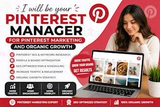 manage pinterest marketing, SEO and organic growth