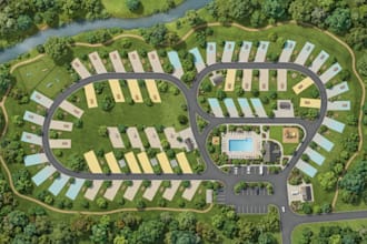 create custom campground maps, rv park layouts and campsite master plans
