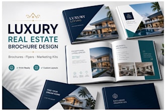 design luxury real estate brochure, property brochure and marketing kit