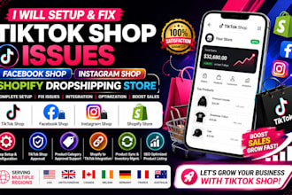 tiktok shop issues, facebook shop, instagram shop, shopify dropshipping store