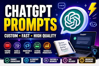 create custom chatgpt prompts for content writing, business and ai tasks