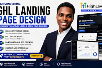 build a high converting gohighlevel landing page, sales funnel,and website