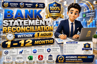 reconcile bank statement PDF to editable format