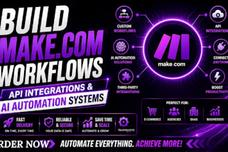 build make com workflows, API integrations and ai automation systems