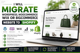 migrate wordpress wix duda woocommerce website dora godaddy to shopify store