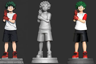 convert 2d to 3d anime character model 3d figurine 3d toy stl for 3d printing