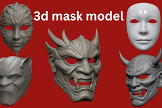sculpt custom 3d mask, cosplay helmet, stl model or face model for 3d printing
