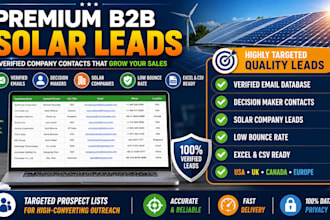 build premium b2b company leads solar leads verified contact database prospect