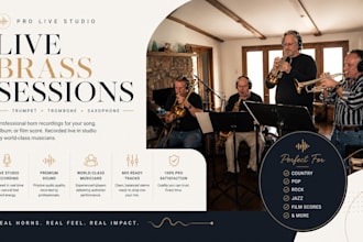 record  live studio quality trumpet, trombone, saxophone or brass section