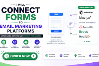 integrate online forms with mailchimp klaviyo hubspot zapier email automation