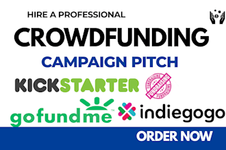 write crowdfunding campaign pitch for kickstarter or indiegogo fundraising