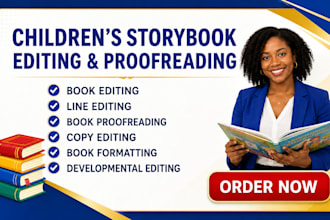 proofread children book formatting and do copy editing developmental edit