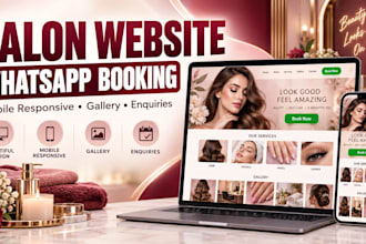 design a responsive salon website with whatsapp booking