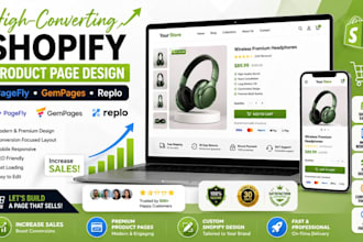 design shopify product page with pagefly,gempages or replo