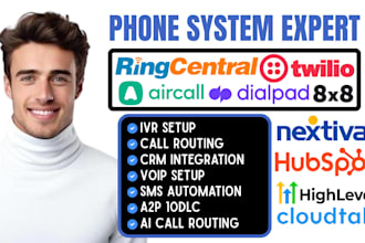 set up ringcentral aircall dialpad nextiva twilio voip 8x8 phone system