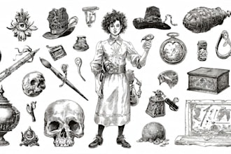 create pen and ink illustrations for books