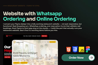 build a restaurant website with whatsapp ordering