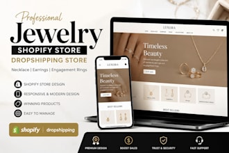 jewelry website shopify dropshipping necklace earrings engagement rings store