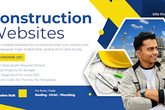 build construction, roofing, hvac, plumbing, or contractor website