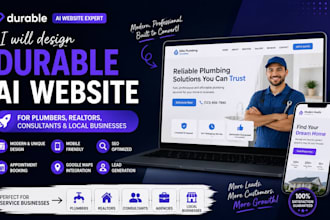 design durable ai website for plumbers realtors consultants business