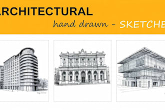 draw architectural hand drawn sketches